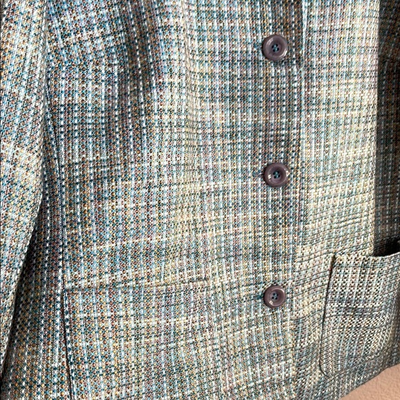 Jaclyn Smith Blue and Gray Blazer Classic Glen Plaid - Picture 4 of 8